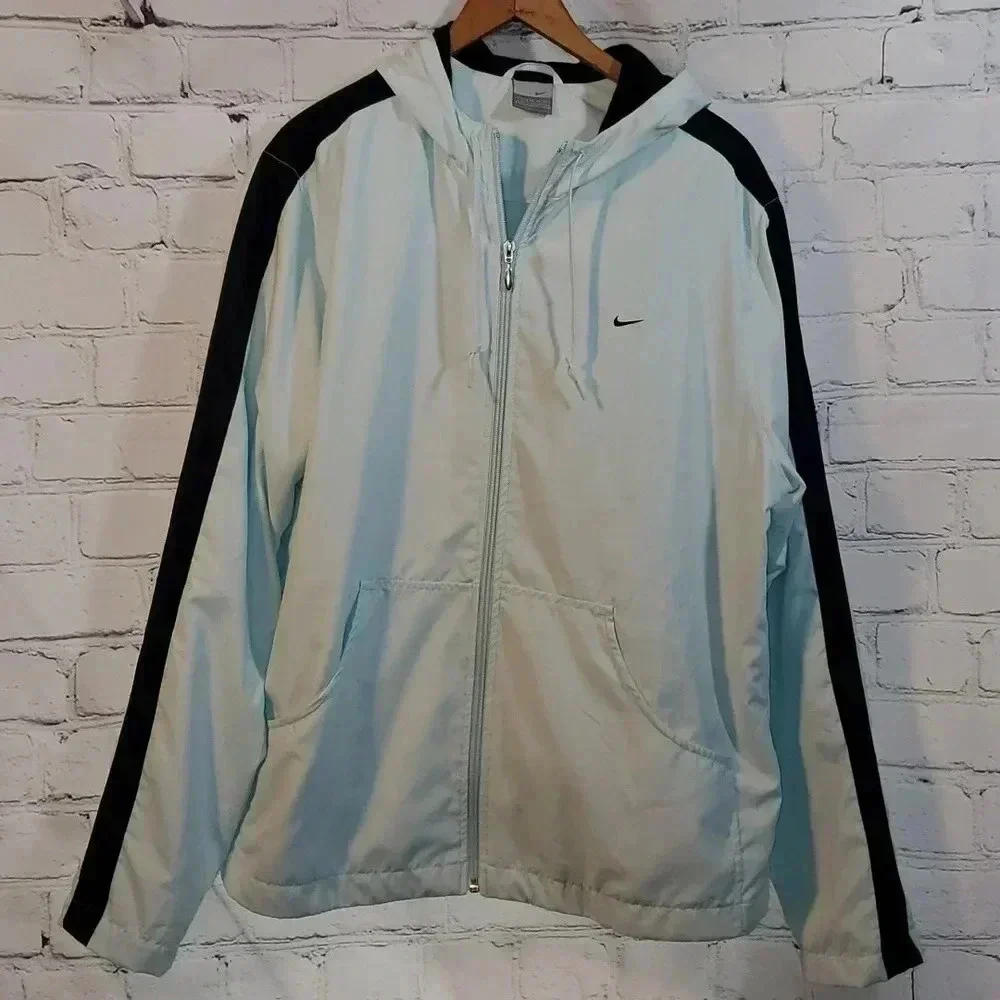 Nike Womens Size XL Windbreaker Jacket Light Blue Outerwear